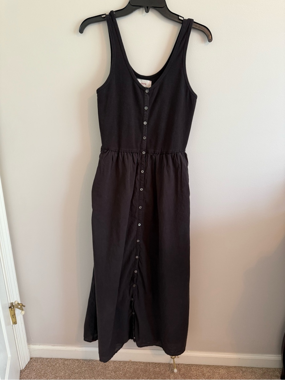 XiRENA Fenix Black Button-Front Tank Dress
